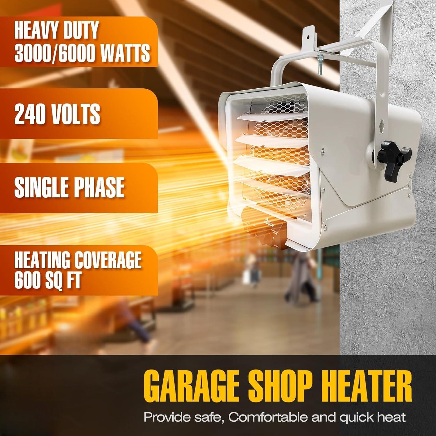 image:imageDR INFRARED HEATER DR910F 10000Watt 240V HeavyDuty Hardwired Shop Garage Heater WallCeiling Mounted with Remote Controlled Thermostat6000 Watts