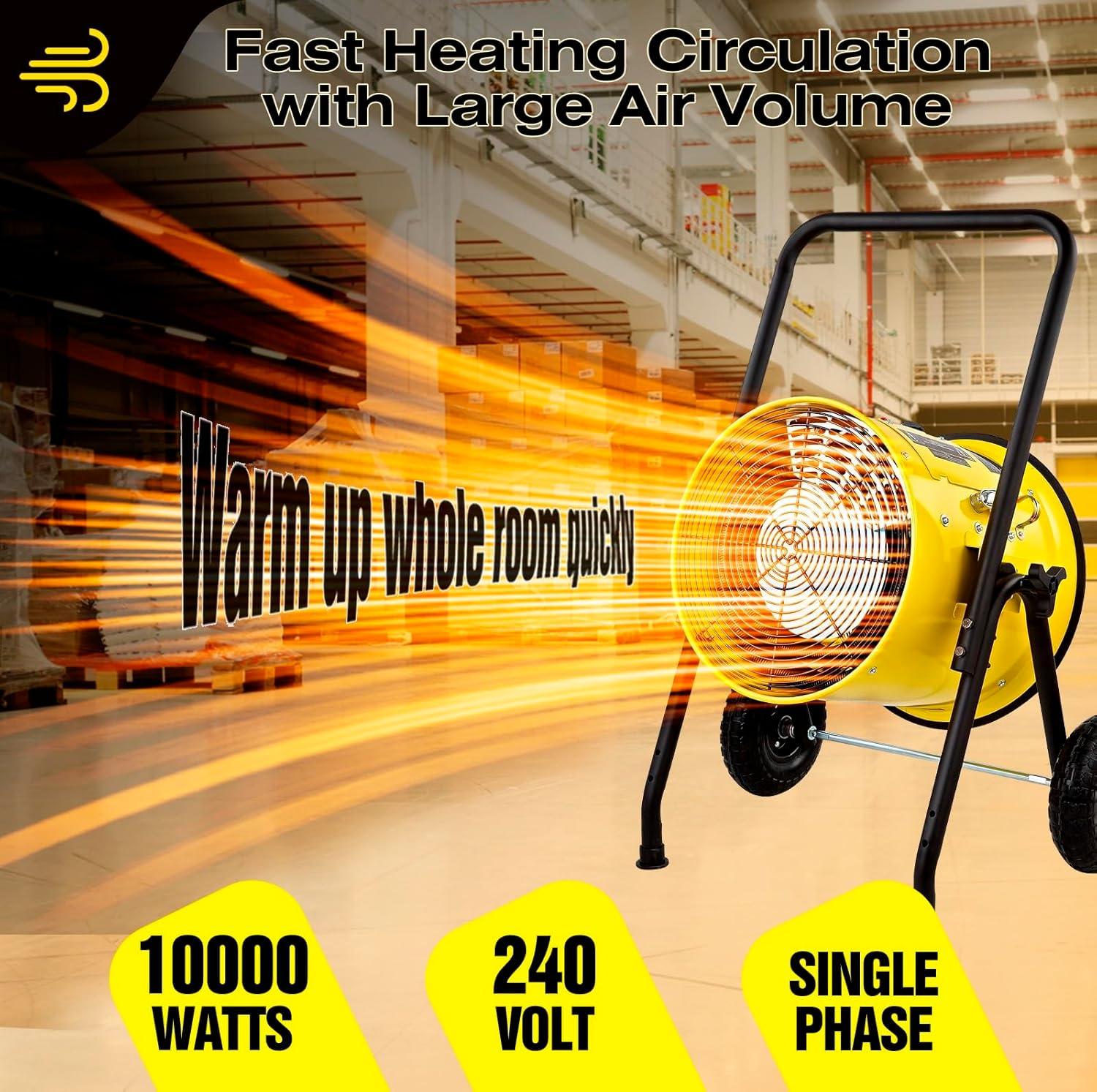 image:imageDR INFRARED HEATER DRPS11524 Salamander Construction 15000Watt Single Phase 240Volt Portable Fan Forced Electric Heater10 000 Watt