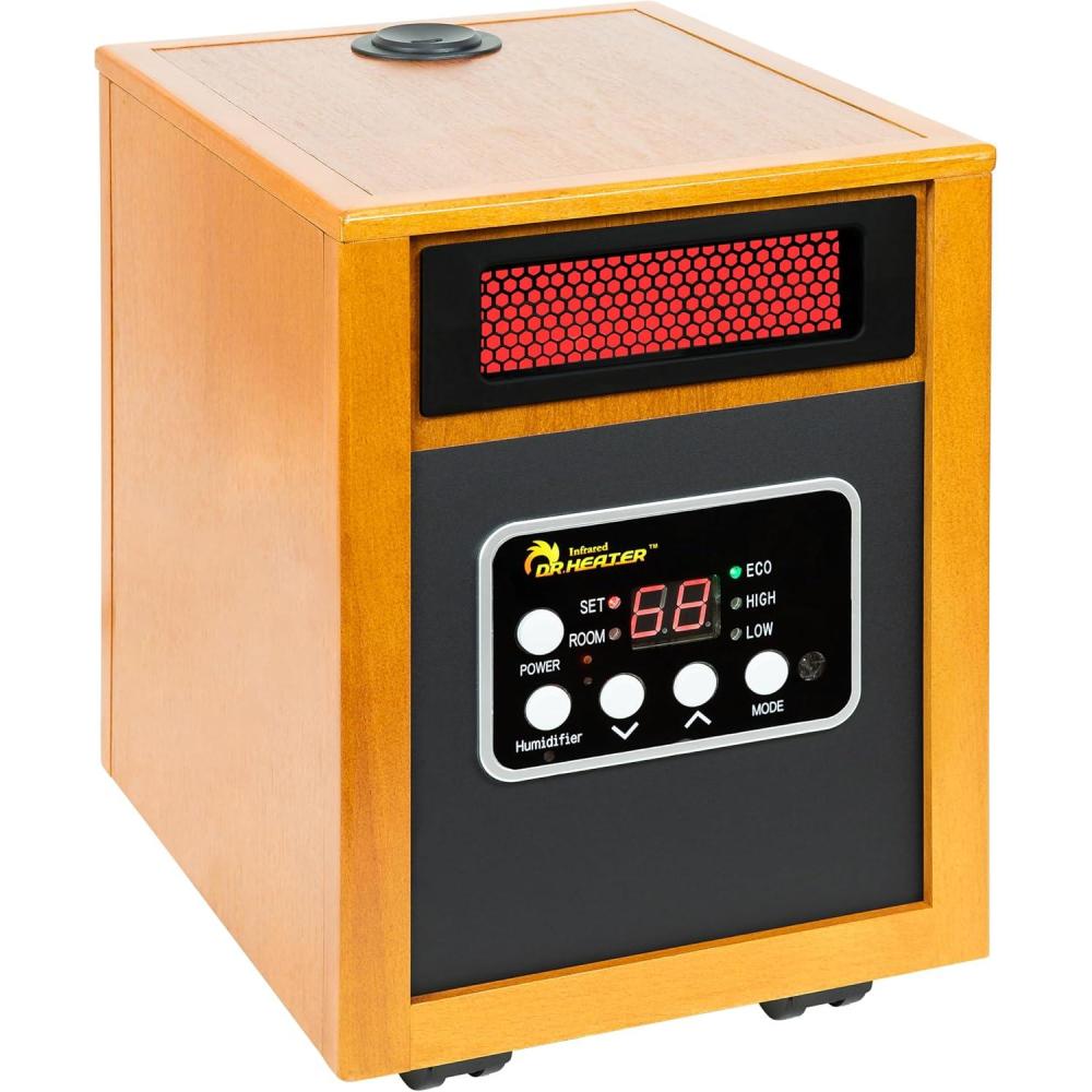 image:imageDr Infrared Heater DR968H Indoor Portable Space Heater with Humidifier 1500Watt Cherry