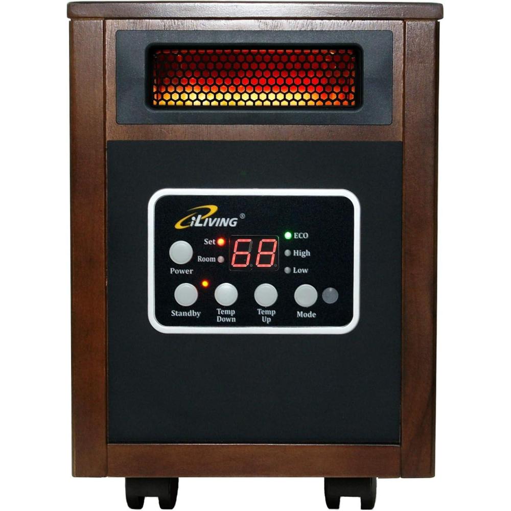 image:imageiLIVING ILG918 Infrared Heater Dark Walnut