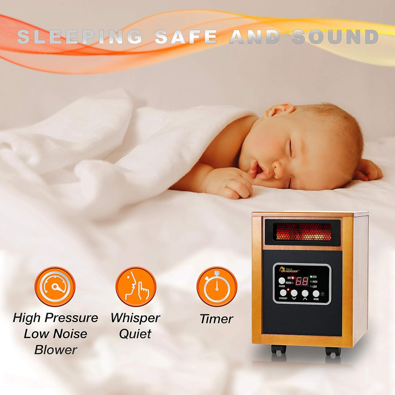 image:imageDr Infrared Heater 1500W Advanced Humidifier and Oscillation Fan and Remote Control Walnut DR998 Dual Heating SystemCherry