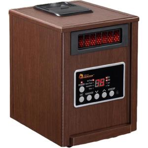 Dr. Infrared Heater, 1500W, Advanced Humidifier and Oscillation Fan and Remote Control, Walnut DR998, Dual Heating System(Walnut)