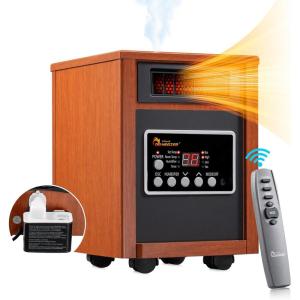 Dr Infrared Heater DR-998, 1500W, Space Heater with Humidifier, Oscillation Fan & Remote Control (Cherry)(With Humidifier)